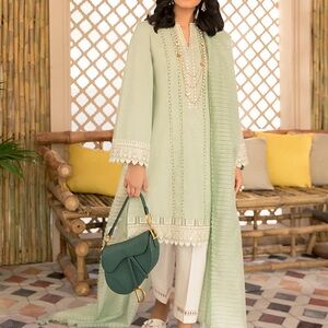Chic Mint Green Kurta Set with Dupatta